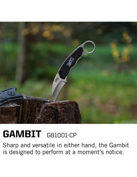 Cuchillo Karambit SOG Gambit 6.55 cm Fijo con Funda Ajustable