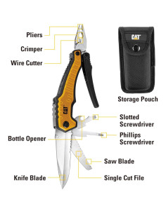 Herramienta Multifuncional Cat XL 9-en-1 con Funda - Amarillo 2