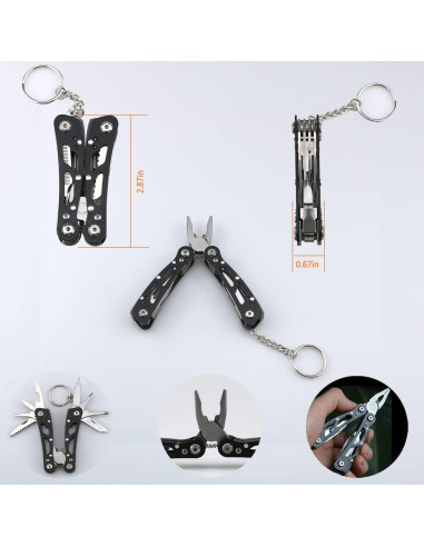 Multiherramienta de Bolsillo Lemiyoo 15 en 1 Acero Inoxidable Negro