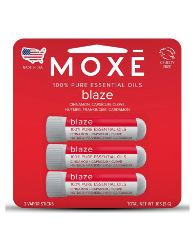 Inhalador Nasal MOXE Blaze | Aromaterapia 100% Natural | 3 Piezas