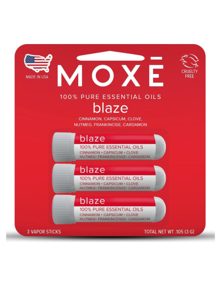 Inhalador Nasal MOXE Blaze | Aromaterapia 100% Natural | 3 Piezas Inhalador Nasal MOXE Blaze | Aromaterapia 100% Natural | 3 Piezas