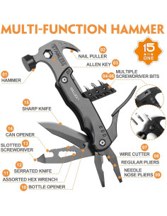 Martillo Multiherramienta 15 en 1 WILLUCK - Regalo para Hombres 2