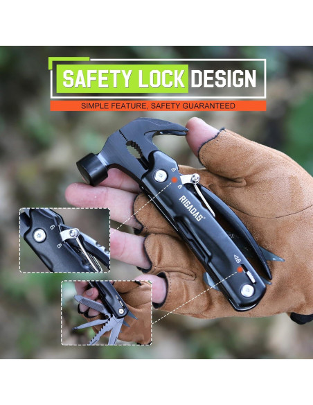 Multiherramienta 12-en-1 RISADAS con Martillo y Bolsa de Nylon