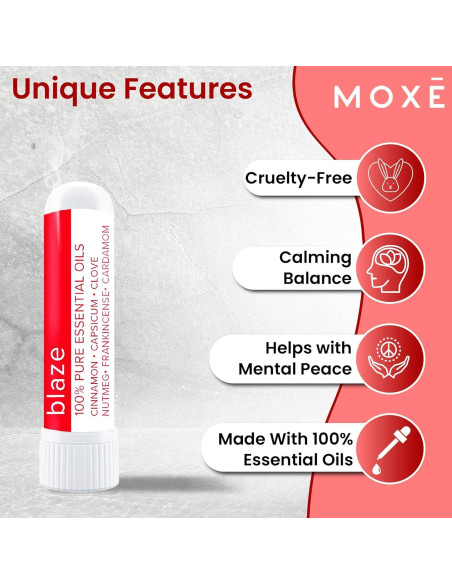 Inhalador Nasal MOXE Blaze | Aromaterapia 100% Natural | 3 Piezas Inhalador Nasal MOXE Blaze | Aromaterapia 100% Natural | 3 Piezas