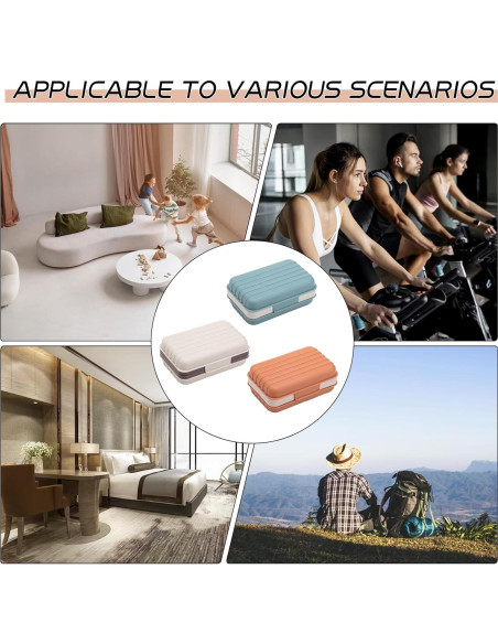 Contenedores de Jabón de Viaje XJMWXHFC 3 Piezas Multicolor