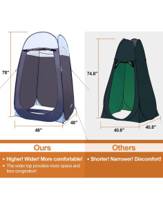 Tienda de Ducha Pop Up Leader Accessories 1.22x1.22x1.98m Gris 2