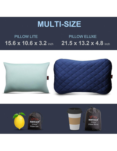 Almohada de Camping Inflable RIOYALO X-Foam XL Azul Océano
