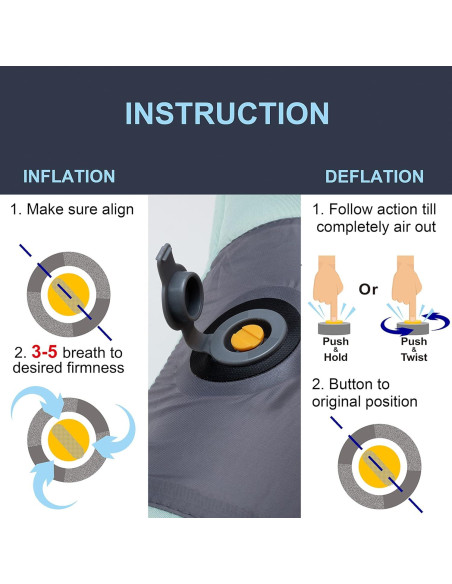 Almohada de Camping Inflable RIOYALO X-Foam XL Azul Océano