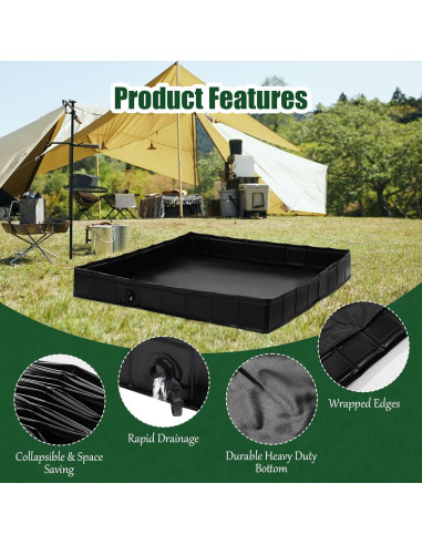 Base de Ducha Plegable MABOZOO 104 cm x 104 cm Portátil