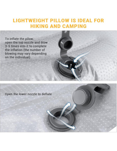 Almohada Inflable ATEPA Camping Ultraligera 35x25cm