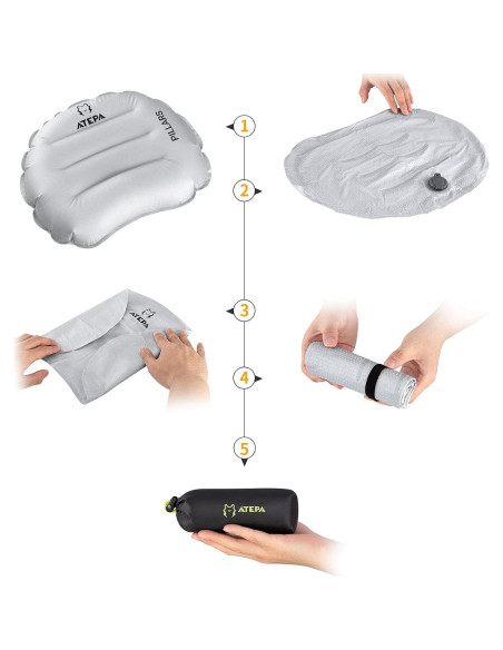 Almohada Inflable ATEPA Camping Ultraligera 35x25cm