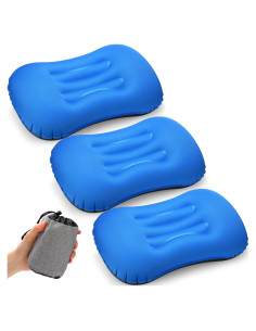 Tatuo 3 Almohadas Inflables de Camping Ultraligeras Azul