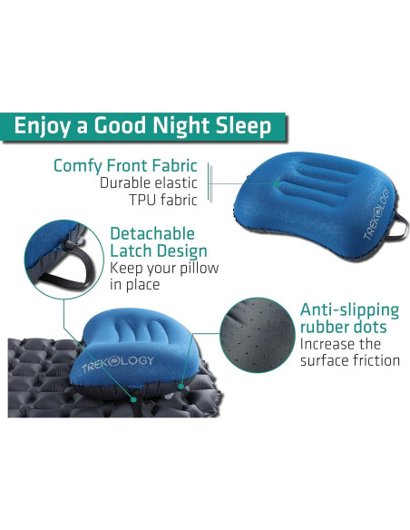 Almohada Inflable Camping TREKOLOGY ALUFT2 Azul Profundo