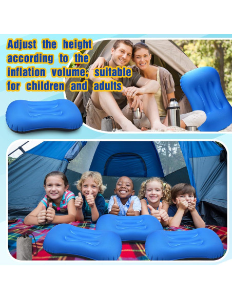 Tatuo 3 Almohadas Inflables de Camping Ultraligeras Azul