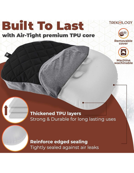 Almohada Inflable Camping TREKOLOGY ALUFT2 Azul Profundo