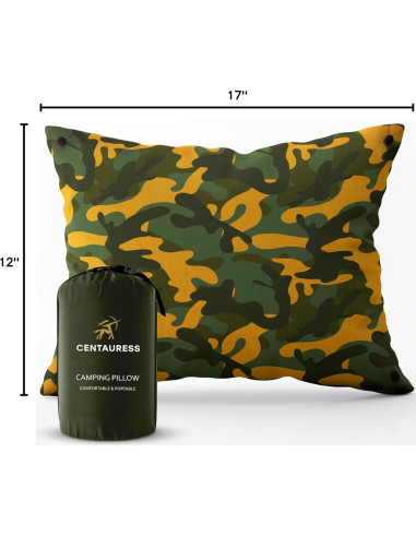 Almohada de Camping Centauress Camo 43x30.5cm Lavable