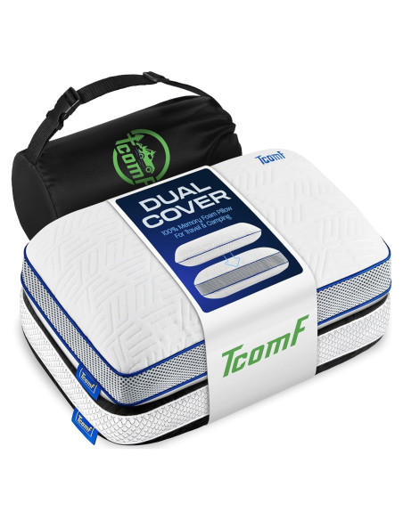 Paquete de 2 Almohadas de Camping TCOMF Espuma Memoria
