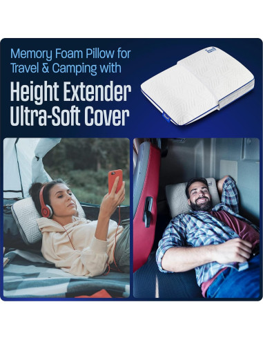 Paquete de 2 Almohadas de Camping TCOMF Espuma Memoria