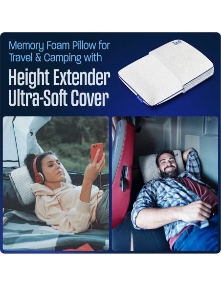 Paquete de 2 Almohadas de Camping TCOMF Espuma Memoria