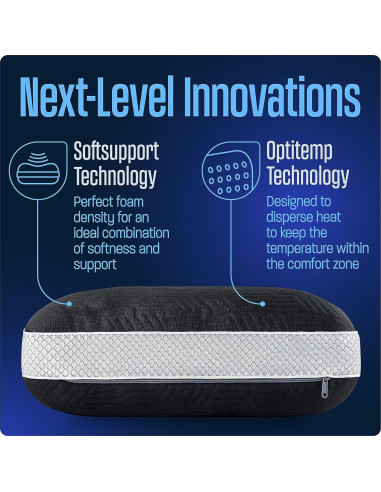 Paquete de 2 Almohadas de Camping TCOMF Espuma Memoria