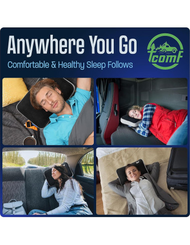 Paquete de 2 Almohadas de Camping TCOMF Espuma Memoria