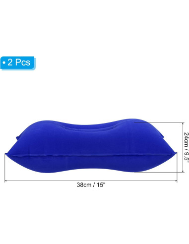 Almohada Inflable PATIKIL 2 Unidades Camping 38x24cm Azul
