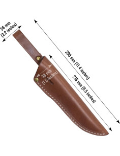 Funda de Cuero Marrón BPS para Cuchillos de Hoja Fija 203 mm 2