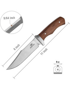 Cuchillo Fijo Mossy Oak 27.94 cm con Funda de Cuero 2