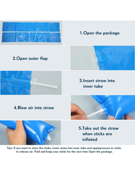 48 Palos de Trueno Inflables Civaner Azul para Animar Eventos