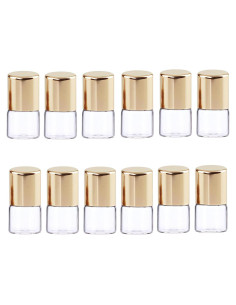 12 Mini Botellas de Vidrio Roll-on Mozff 1ml para Aceites Esenciales