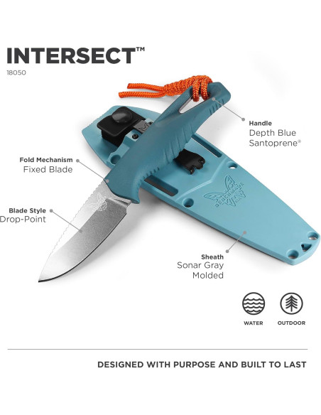 Cuchillo de Exterior Benchmade Intersect Santoprene Azul 6.81cm