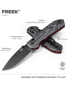 Cuchillo EDC Benchmade Freek 560BK-1 Mango G10 Gris/Negro 2