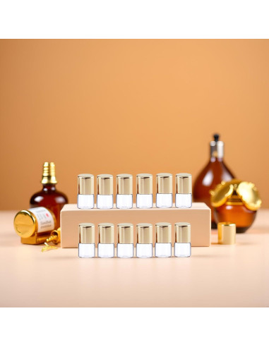 12 Mini Botellas de Vidrio Roll-on Mozff 1ml para Aceites Esenciales