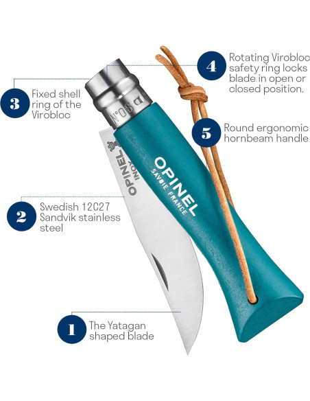 Cuchillo Plegable Opinel Colorama No. 6 Acero Inoxidable