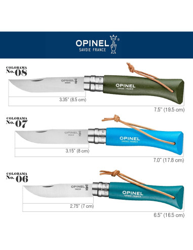 Cuchillo Plegable Opinel Colorama No. 6 Acero Inoxidable