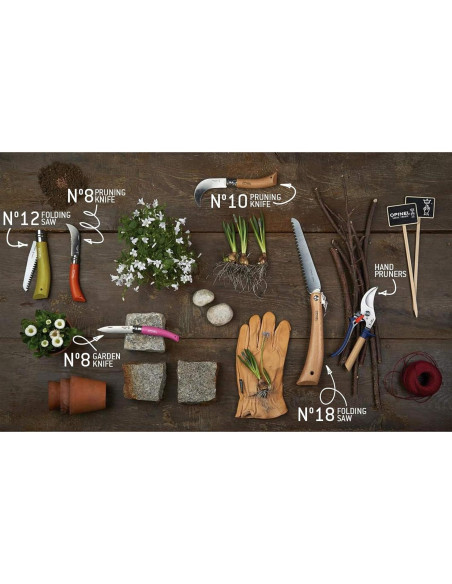 Cuchillo Plegable de Jardinería Opinel No. 10 - Acero Inoxidable 10cm
