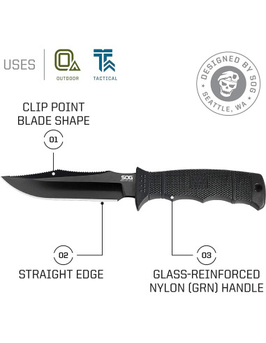 Cuchillo de Supervivencia SOG SEAL Pup Elite 12.34 cm con Funda