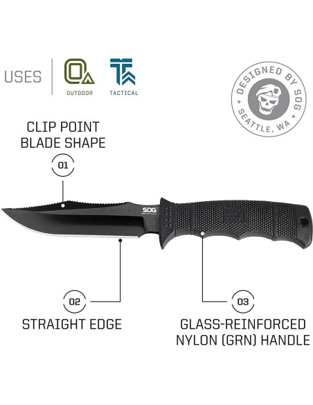 Cuchillo de Supervivencia SOG SEAL Pup Elite 12.34 cm con Funda