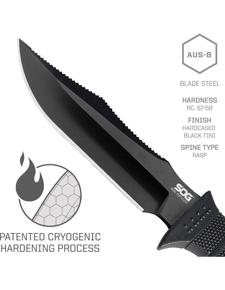 Cuchillo de Supervivencia SOG SEAL Pup Elite 12.34 cm con Funda