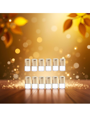 12 Mini Botellas de Vidrio Roll-on Mozff 1ml para Aceites Esenciales