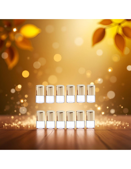 12 Mini Botellas de Vidrio Roll-on Mozff 1ml para Aceites Esenciales