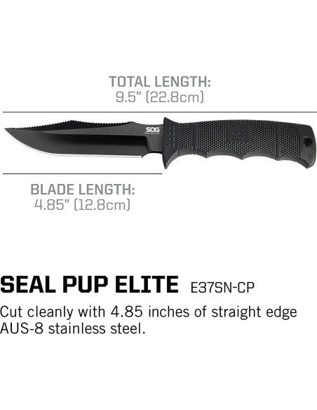Cuchillo de Supervivencia SOG SEAL Pup Elite 12.34 cm con Funda