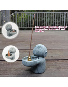 Estatua de Buda Zen LWDUDE con Soporte para Vela y Incienso 2