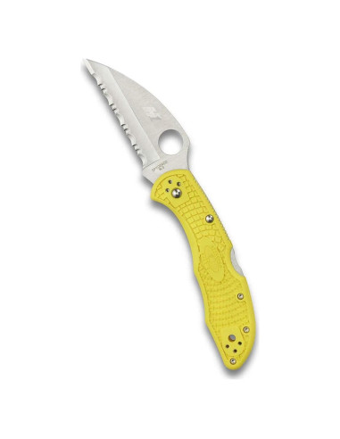 Cuchillo Spyderco Salt 2 Wharncliffe H-1 7.34 cm Mango FRN Amarillo