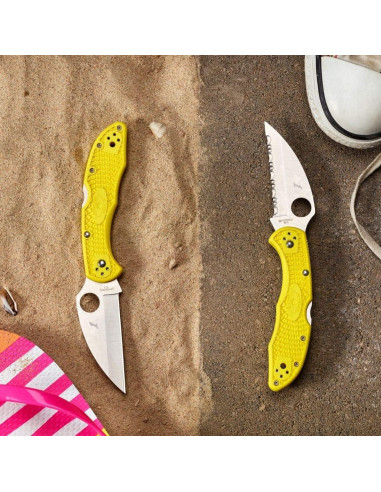 Cuchillo Spyderco Salt 2 Wharncliffe H-1 7.34 cm Mango FRN Amarillo