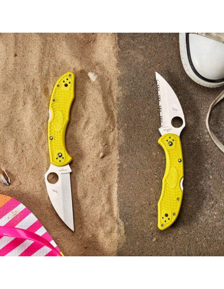 Cuchillo Spyderco Salt 2 Wharncliffe H-1 7.34 cm Mango FRN Amarillo