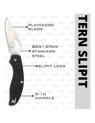 Cuchillo Plegable Spyderco Byrd Tern G-10 Negro 7.1 cm