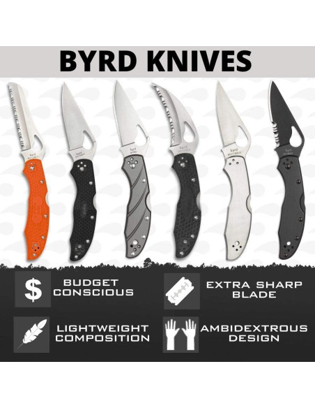 Cuchillo Plegable Spyderco Byrd Tern G-10 Negro 7.1 cm