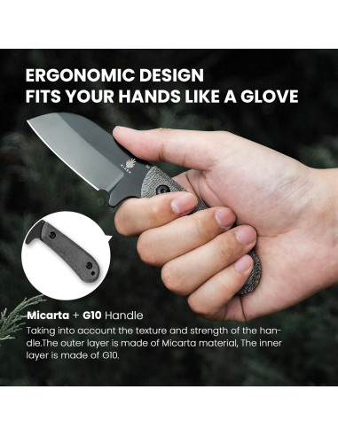 Cuchillo de Caza Kizer Deckhand Hoja Fija D2 7.5cm con Funda