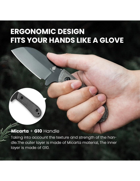 Cuchillo de Caza Kizer Deckhand Hoja Fija D2 7.5cm con Funda